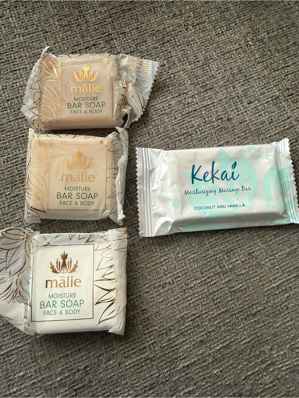 NEW Lot of 4 Hawaiian Soaps Malie Moisture Soap & Kekai Coconut Vanilla Hawaii